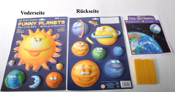 3D Bild "Funny Planets" glow in the dark AK ca. 34x24cm