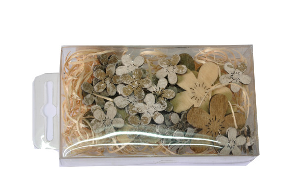 Dekobox Blüten grau Box ca. 12x7x2,5cm