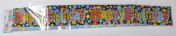 Banner "Happy Birthday" OPP 176x13 cm