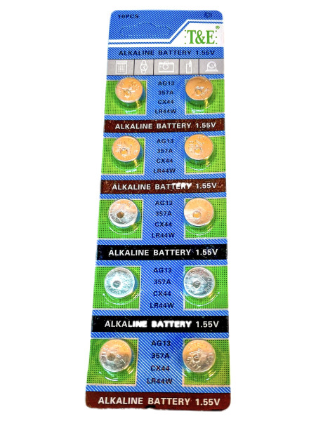 Batterie Knopfzelle 10er set AG13, 357A, CX44, LR44W BC