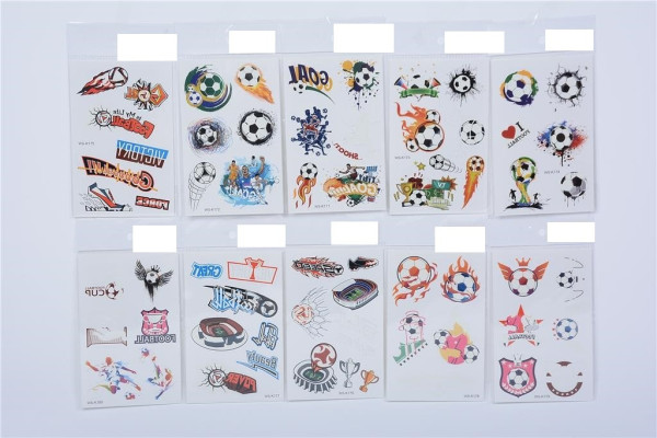 Tattoos Football AK 4-8St. p. Karte OPP ca. 12x7,8cm