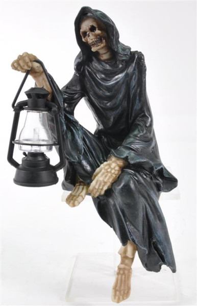 Skelett m. Laterne, BB ca. 12x11x24 cm