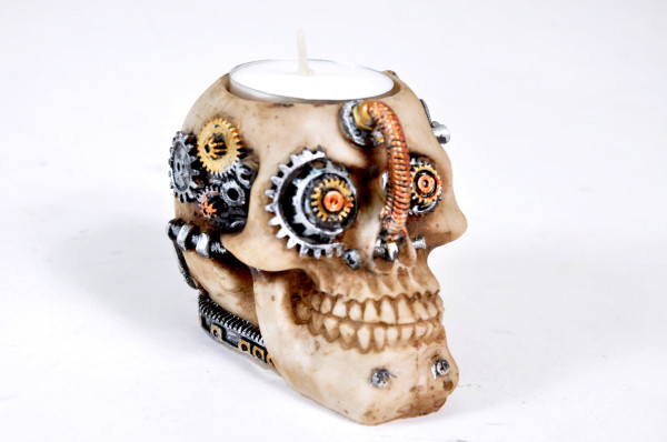 Teelichthalter Totenkopf BB ca. 10x9,5x7cm