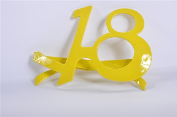 Geburtstagsbrille "18" gelb