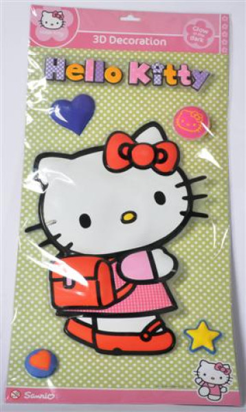 Hello Kitty 3D Glow in the Dark 2fach s. PB ca. 57x29 cm