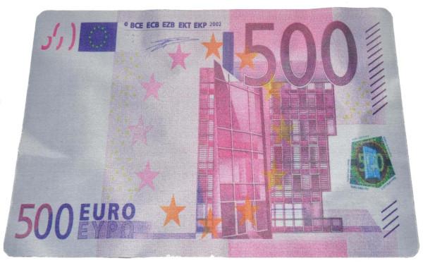 Maus Pad "100+500 Euro" sort. OPP, ca.28x20 cm