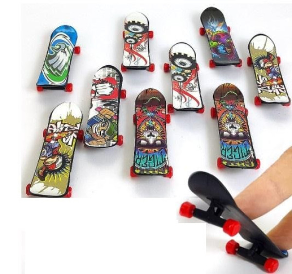 Finger Skateboard sort. OPP ca. 9,5x2,5cm