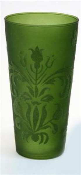 Vase grün BB; ca. D: 10cm H: 20cm