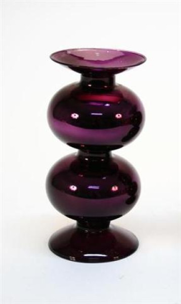 Glas Kerzenhalter lila BB; ca. 9,5x18,5cm