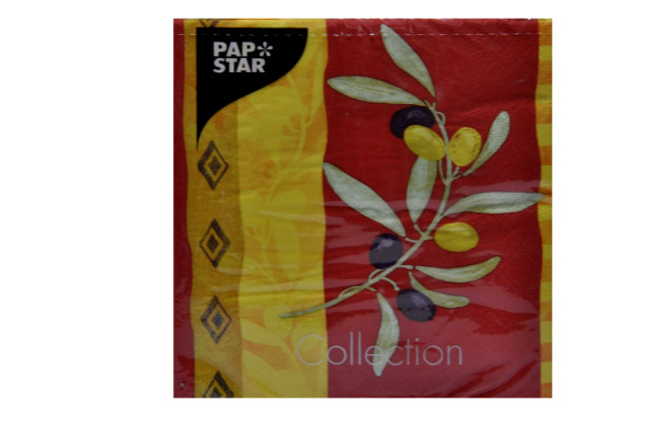 Servietten Pap Star "Mixed Olives" 33x33 cm 20Stück Pack Sorte 86