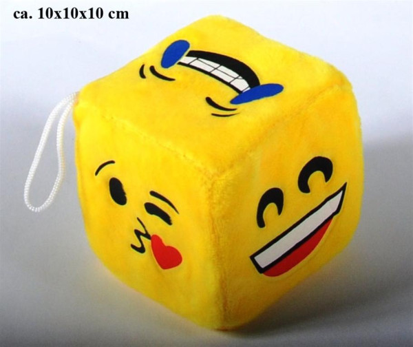 Plüsch Würfel Emoticon ca. 10x10x10 cm