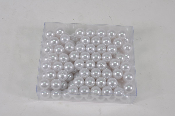 Perlen rund weiss ca. 15mm ca. 250gr.