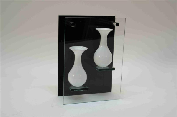 2er Vase auf Glasständer FB; ca. 20x8,3x28cm