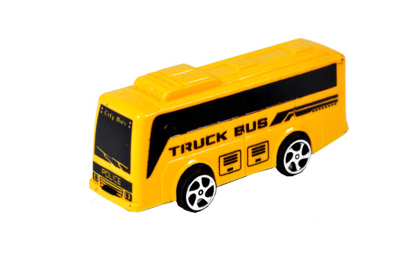 Bus m. Rückzug farbl. sort. OPP ca. 8,7x3,7x2,5cm