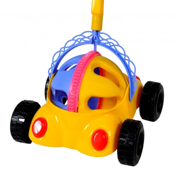 Laufrad "Rattle Car" farbl. sort. Netz ca. 18x18cm Länge incl. Stab ca. 68cm