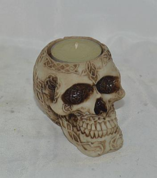 Teelichthalter Totenkopf BB ca. 10x9x6,5cm