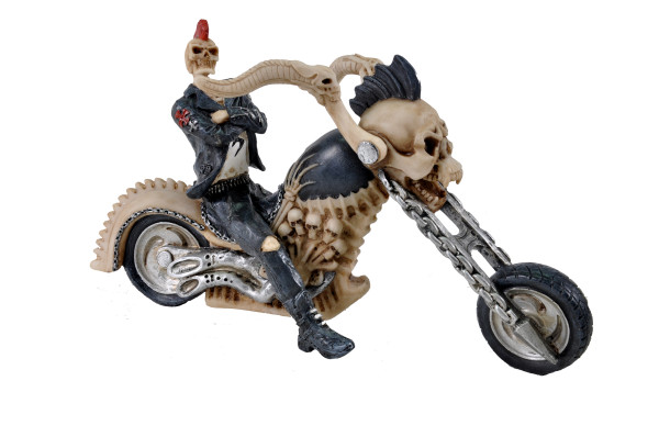 Skelett auf Motorrad BB ca. 31x18x14,5cm