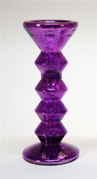 Glas Kerzenhalter lila BB; ca. 11,5x38,5cm