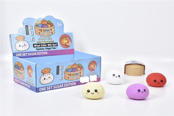 Dumpling Squishy sort. in Box DIS ca. 8x8x5cm