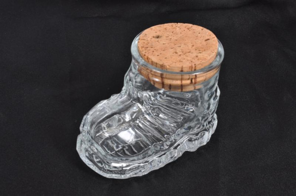 Glasschuh mit Kork BB, ca. 11x8x6cm