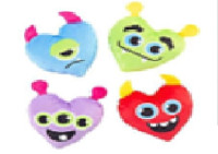 Plüsch Kissen Monster 4f. einseitiger Druck
 ca.12cm Plüsch Kissen Monster 4f. einseitiger Druck
 ca.12cm