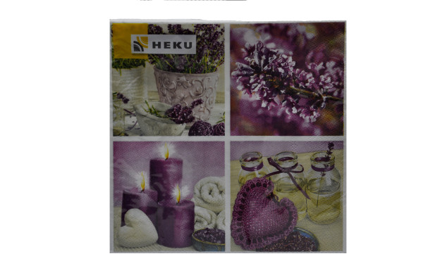 Servietten Heku "Lavendel" 33x33 cm 20Stück Pack Sorte 10