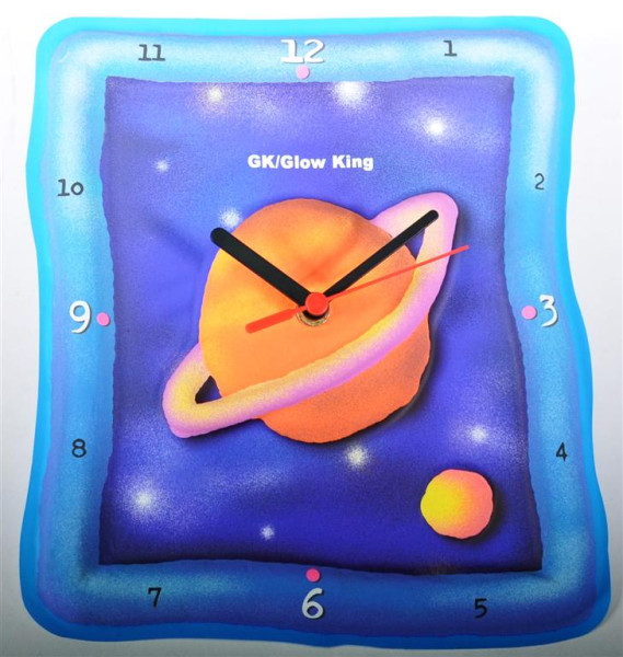 Glow King Uhr "Saturn" GK ca. 20,5x22,5cm