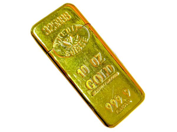 Feuerzeug Goldbarren ohne Füllung DIS, ca. 2,5x6cm