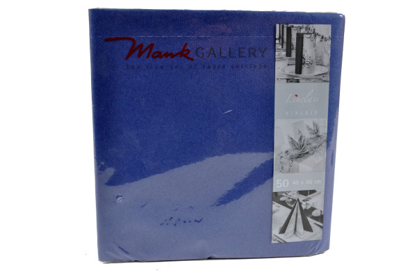 50 Stück Servietten Mank Gallery royalblau ohne Druck 40x40 cm