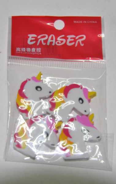 Radiergummi Einhorn 4er Set DIS, ca. 3x2x0,6 cm